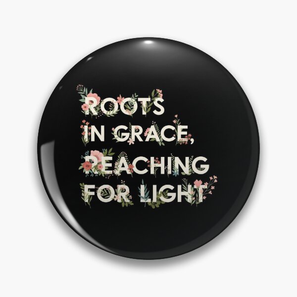 Item preview, Roots In Grace Reaching For Light - Boho Floral Typography Quote designed and sold by Dzblack.