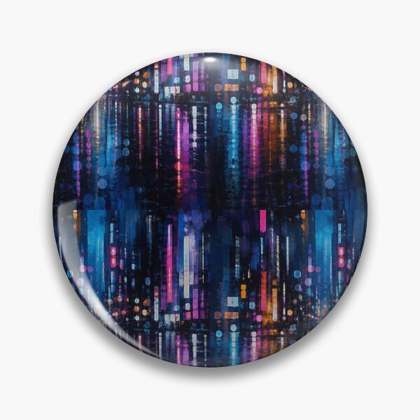 Item preview, Neon City Lights Rainy Night Cyberpunk Reflection Pattern Print designed and sold by TM DESIGNS AND MORE.