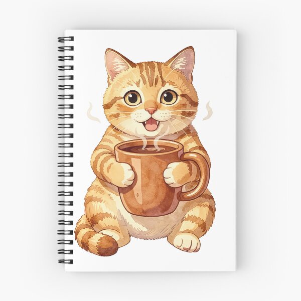 Item preview, Cute Cat Holding Coffee Mug designed and sold by RomeoCreates.