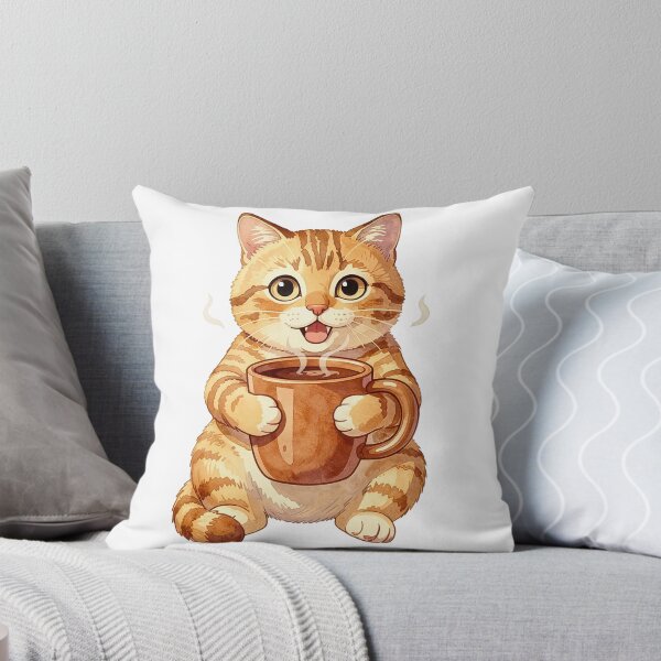 Item preview, Cute Cat Holding Coffee Mug designed and sold by RomeoCreates.