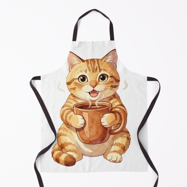 Item preview, Cute Cat Holding Coffee Mug designed and sold by RomeoCreates.