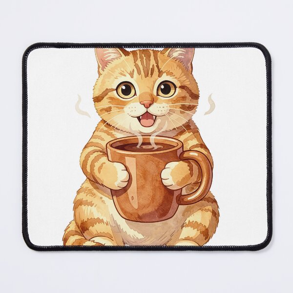 Item preview, Cute Cat Holding Coffee Mug designed and sold by RomeoCreates.