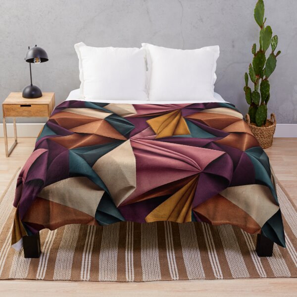 Item preview, Folded Fabric Geometric Pattern Origami Textile Abstract Design designed and sold by TM DESIGNS AND MORE.