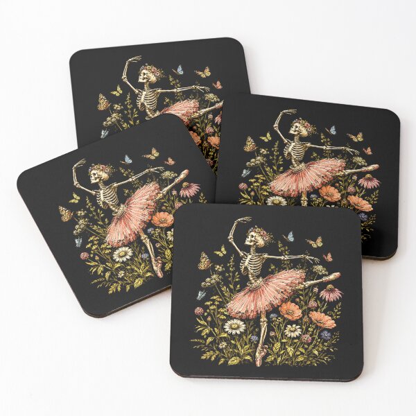 Item preview, Skeleton Dancing Arabesque Wildflower Botanical Cottagecore designed and sold by Rahamkshop.