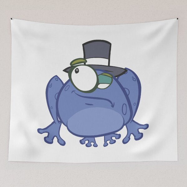 Item preview, Funny Blue Frog in a Top Hat Cartoon designed and sold by Johnnies.