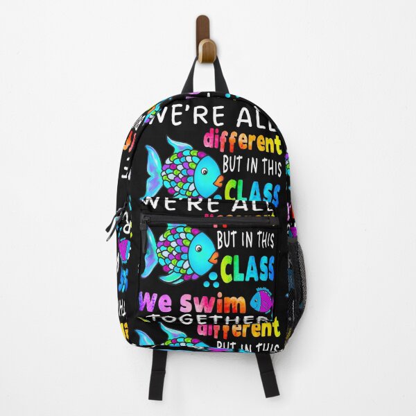 Item preview, We're All Different But in This Class We Swim Together Elementary Teacher White Text designed and sold by MathWare MathClips.
