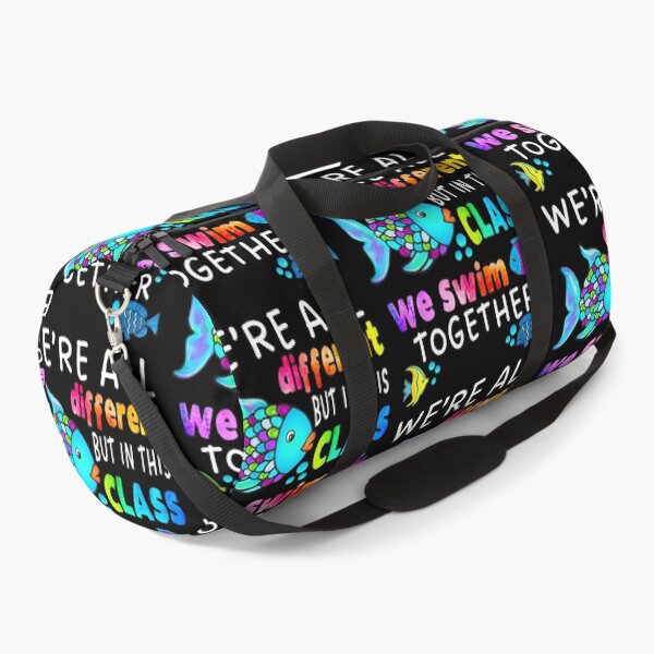Item preview, We're All Different But in This Class We Swim Together Elementary Teacher White Text designed and sold by MathWare MathClips.