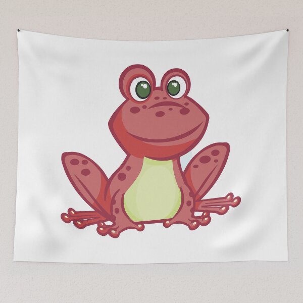 Item preview, Cute Red Frog Cartoon Character designed and sold by Johnnies.