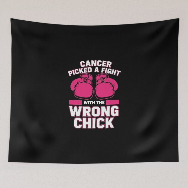 Item preview, Cancer Picked A Fight With The Wrong Chick Breast Cancer Fighter Survivor Warrior Woman designed and sold by PopStars1993.