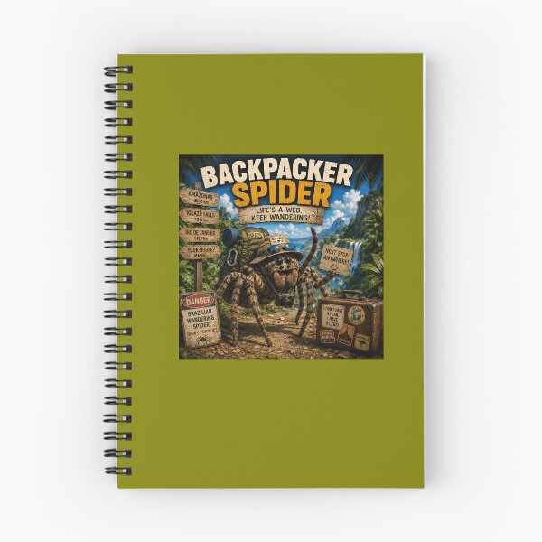 Item preview, Backpacker Spider Funny Brazilian Wandering Spider Travel Pun designed and sold by Hornace88studio.
