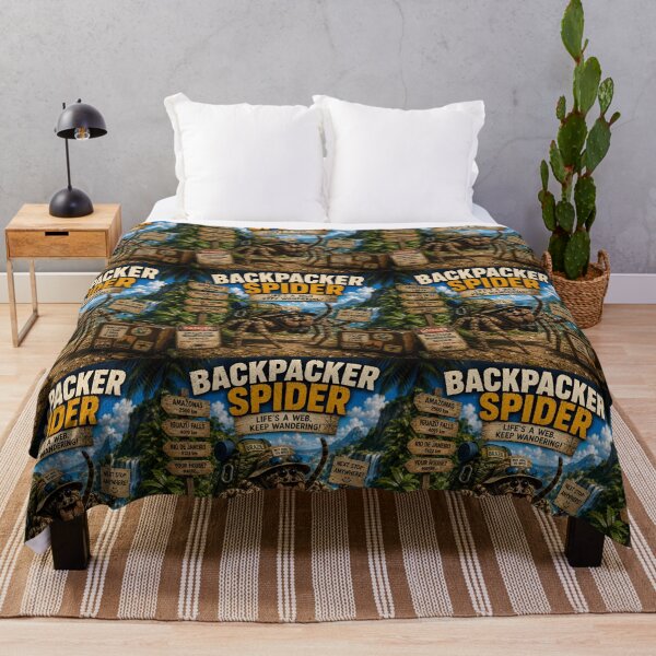 Item preview, Backpacker Spider Funny Brazilian Wandering Spider Travel Pun designed and sold by Hornace88studio.