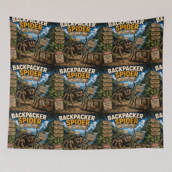 Item preview, Backpacker Spider Funny Brazilian Wandering Spider Travel Pun designed and sold by Hornace88studio.