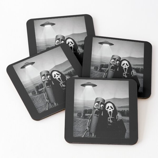 Item preview, Cute Scary Face Horror Ghost Selfie with Alien UFO Funny designed and sold by Rahamkshop.