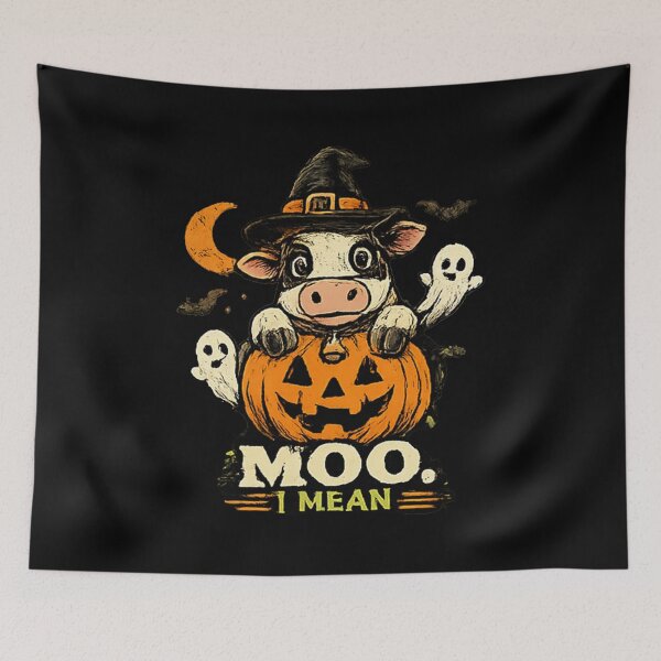 Item preview, Moo I Mean Boo Witch Cow Halloween designed and sold by MizoX7.