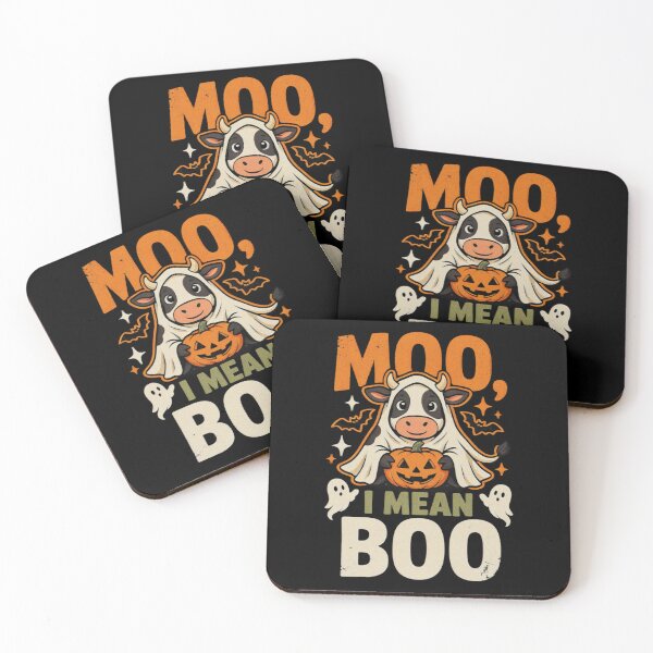 Item preview, Moo I Mean Boo Pumpkin Ghost Cow designed and sold by MizoX7.