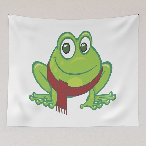 Item preview, Cute Green Frog with Red Scarf Cartoon designed and sold by Johnnies.