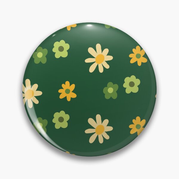 Item preview, Green & Yellow Retro Flowers designed and sold by Erdmindesigns.