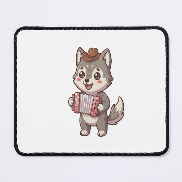 Item preview, Cute Cowboy Wolf Playing Accordion designed and sold by Ella_Sketch.