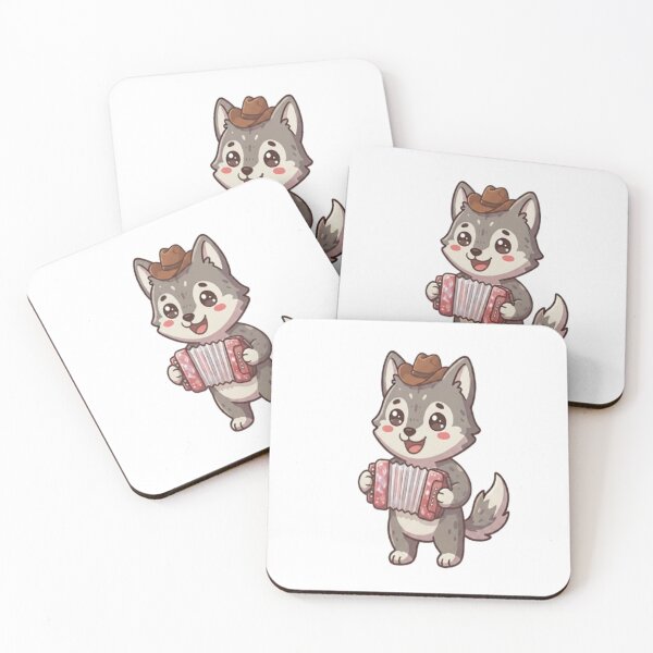 Item preview, Cute Cowboy Wolf Playing Accordion designed and sold by Ella_Sketch.