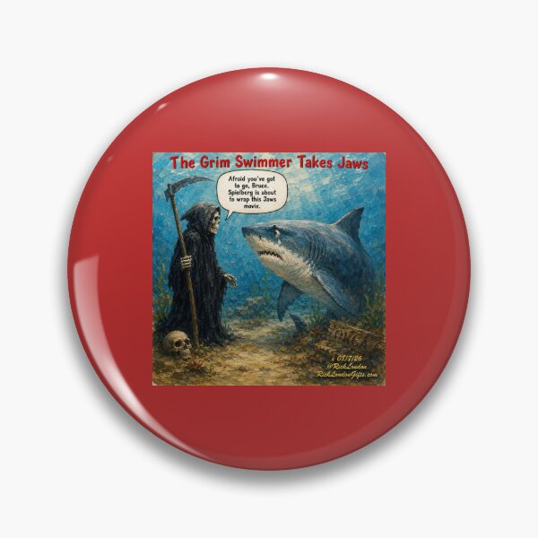 Item preview, The Grim Swimmer Takes Jaws – Bruce’s Final Splash designed and sold by Rick London Gifts.