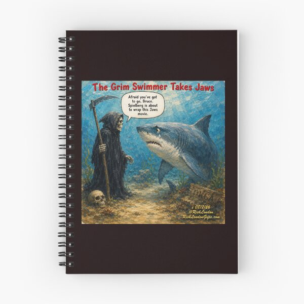 Item preview, The Grim Swimmer Takes Jaws – Bruce’s Final Splash designed and sold by Rick London Gifts.