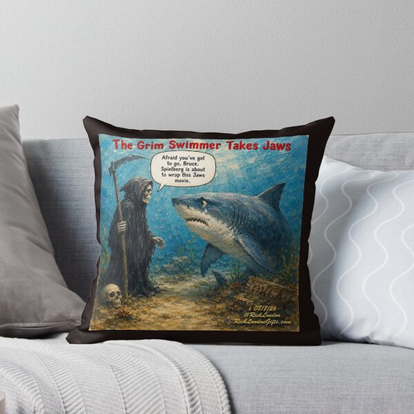 Item preview, The Grim Swimmer Takes Jaws – Bruce’s Final Splash designed and sold by Rick London Gifts.