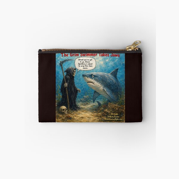 Item preview, The Grim Swimmer Takes Jaws – Bruce’s Final Splash designed and sold by Rick London Gifts.