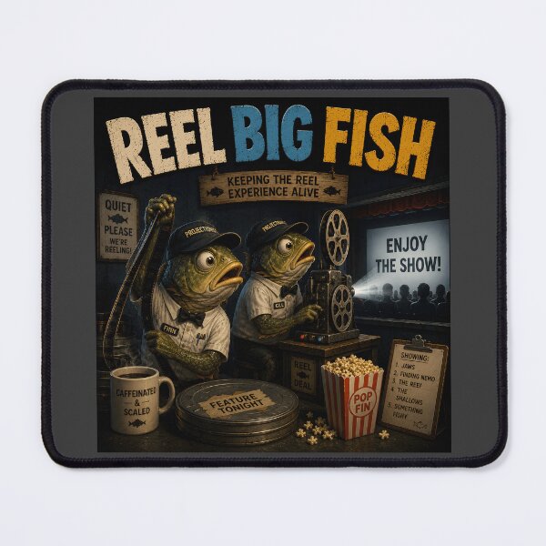 Item preview, Reel Big Fish Funny Movie Projectionist Fishing Pun Design designed and sold by Hornace88studio.