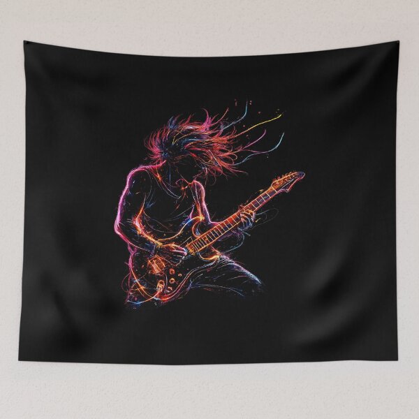 Item preview, Neon Electric Guitar Performance Artwork designed and sold by NucciCollective.