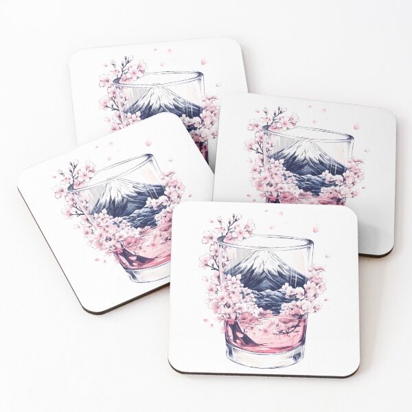 Item preview, Mount Fuji Sakura Cherry Blossom Glass designed and sold by Structure-Blue.
