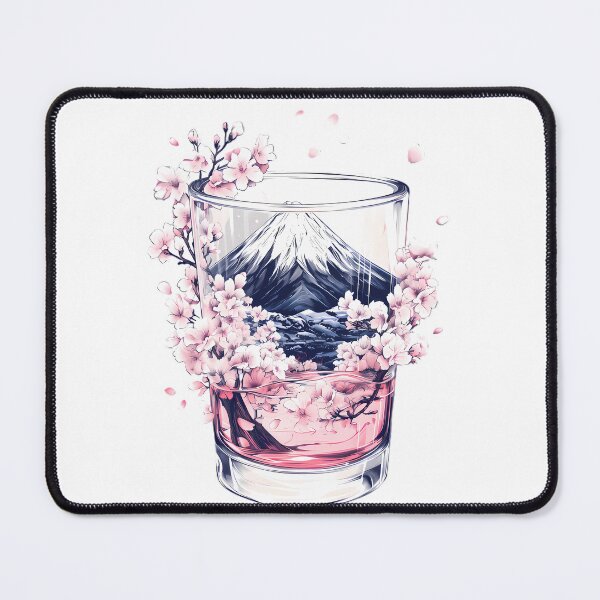 Item preview, Mount Fuji Sakura Cherry Blossom Glass designed and sold by Structure-Blue.