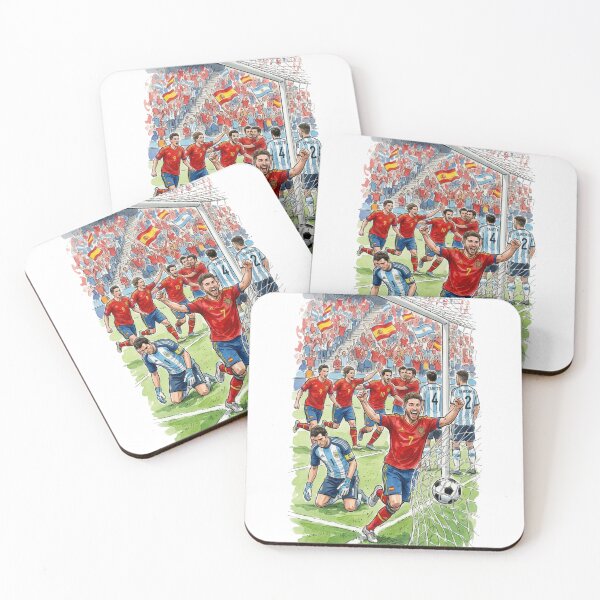 Item preview, Spain National Football Team Celebration Watercolor Art designed and sold by annaarthk.