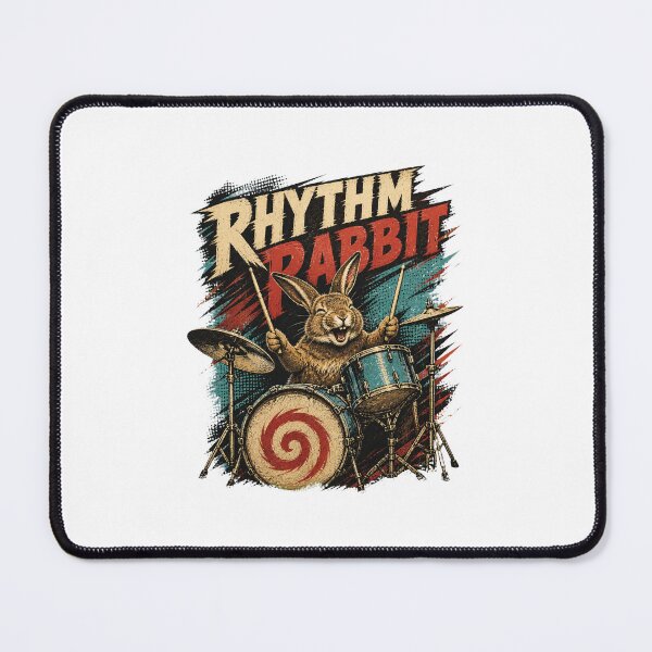 Item preview, Rabbit Playing Drums – Funny Bunny Drummer Music Art designed and sold by AMICO77.