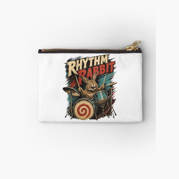 Item preview, Rabbit Playing Drums – Funny Bunny Drummer Music Art designed and sold by AMICO77.