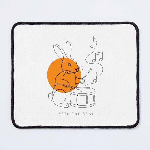 Item preview, Rabbit Playing Drums – Funny Bunny Drummer Music Art designed and sold by AMICO77.