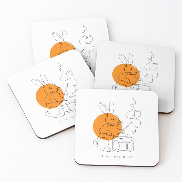 Item preview, Rabbit Playing Drums – Funny Bunny Drummer Music Art designed and sold by AMICO77.