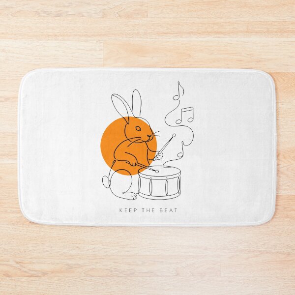 Item preview, Rabbit Playing Drums – Funny Bunny Drummer Music Art designed and sold by AMICO77.