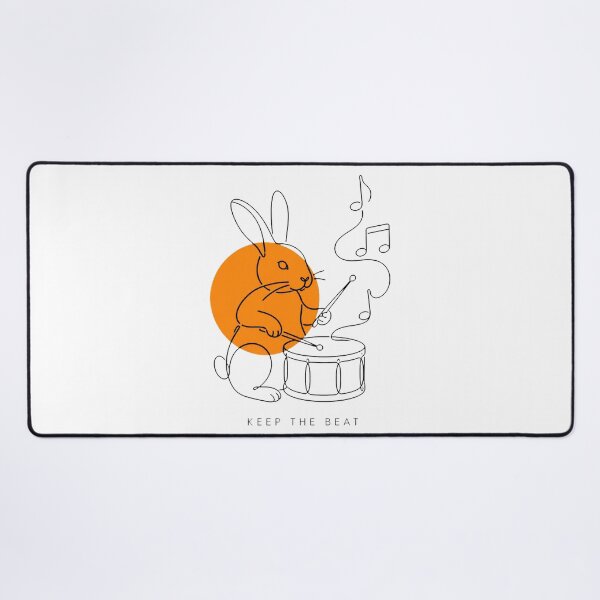 Item preview, Rabbit Playing Drums – Funny Bunny Drummer Music Art designed and sold by AMICO77.