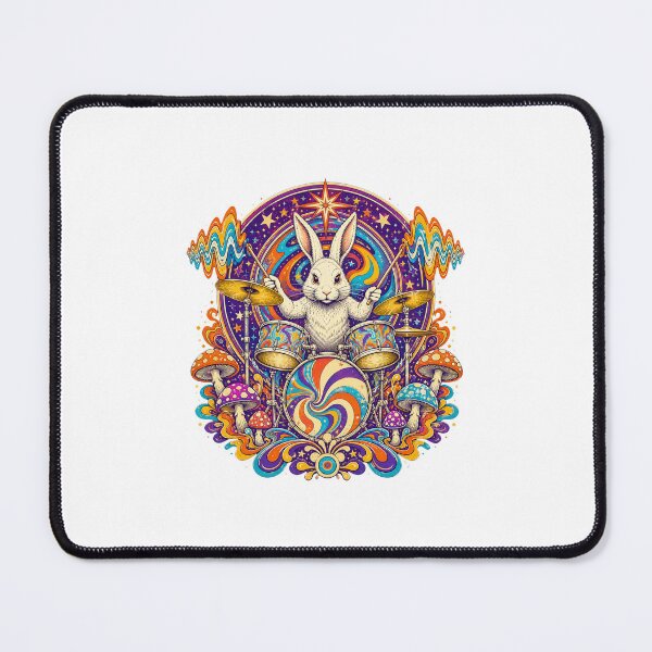 Item preview, Rabbit Playing Drums – Funny Bunny Drummer Music Art designed and sold by AMICO77.