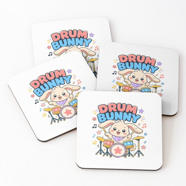 Item preview, Rabbit Playing Drums – Funny Bunny Drummer Music Art designed and sold by AMICO77.