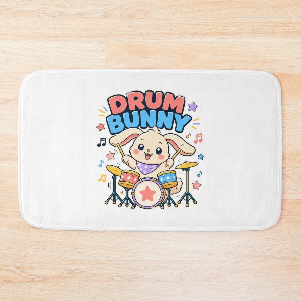 Item preview, Rabbit Playing Drums – Funny Bunny Drummer Music Art designed and sold by AMICO77.