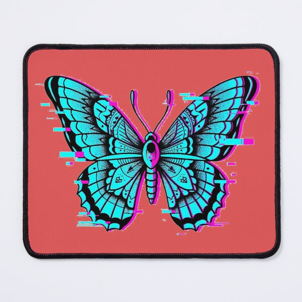 Item preview, Glitch Neon Butterfly Cyber Art designed and sold by puzzell.