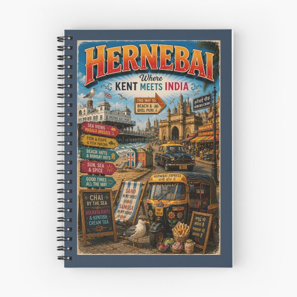 Item preview, Hernebai Funny Herne Bay India Travel Mashup Pun Design designed and sold by Hornace88studio.