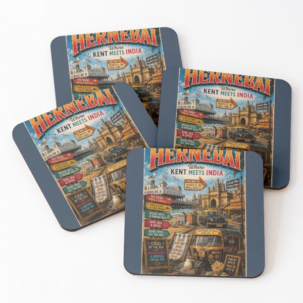 Item preview, Hernebai Funny Herne Bay India Travel Mashup Pun Design designed and sold by Hornace88studio.