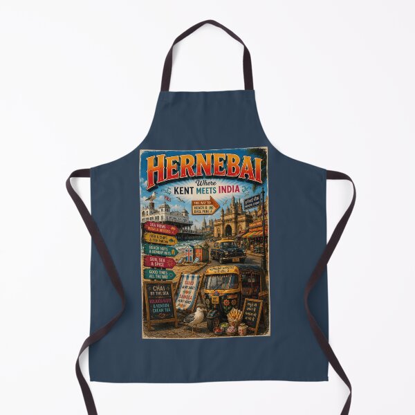 Item preview, Hernebai Funny Herne Bay India Travel Mashup Pun Design designed and sold by Hornace88studio.