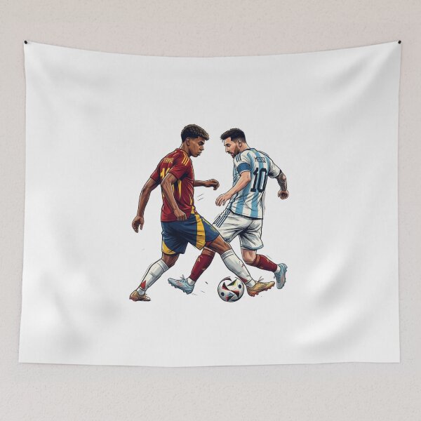 Item preview, Lionel Messi vs Lamine Yamal Football Graphic Art T-Shirt designed and sold by annaarthk.