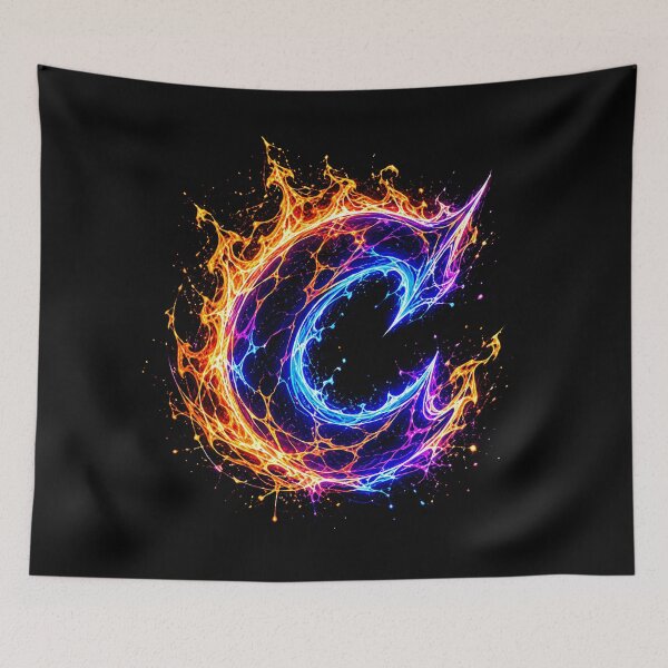 Item preview, Arcane Blaze Graffiti Letter C designed and sold by BlissBlvdShop.