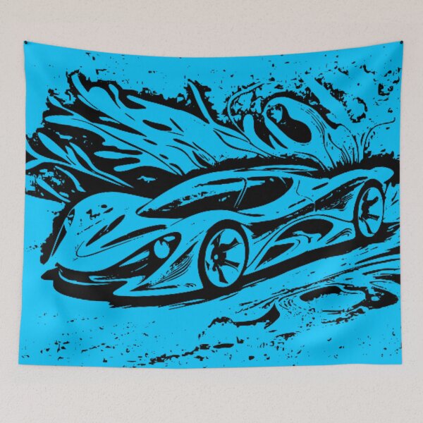 Item preview, Abstract Hypercar Ink Splatter Monochrome Concept Art designed and sold by Nexus Space.