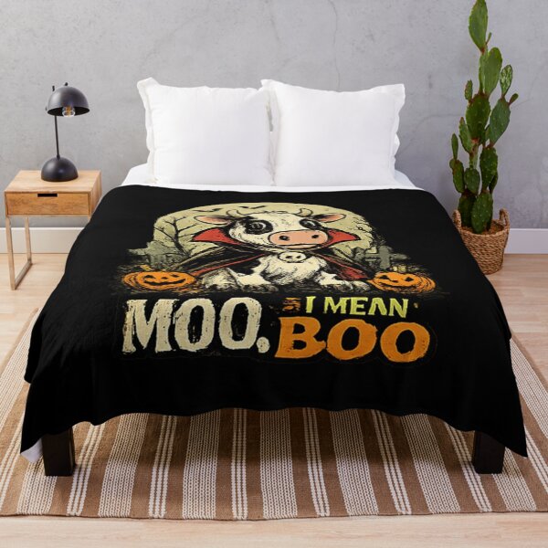 Item preview, Moo I Mean Boo Vampire Cow Halloween designed and sold by MizoX7.