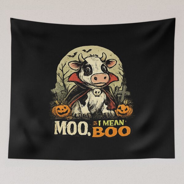 Item preview, Moo I Mean Boo Vampire Cow Halloween designed and sold by MizoX7.